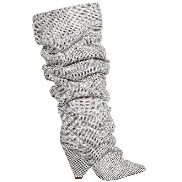 Embellished Rhinestone Crystal Covered Knee High - Picture 4 of 8